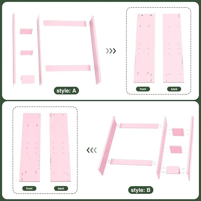 31" W Over The Toilet Storage Cabinet with Fluted Door, Pink Bathroom Organizer with Adjustable Shelf, Toilet Paper Holder Stand Wave Door for Restroom, Laundry Room - ModernBath