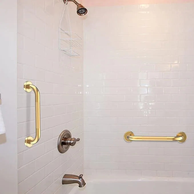 20 Inch Anti Slip Shower Grab Gold, Munzong Bathroom Grab Bar, Knurled Bathroom Balance Bar,Safety Hand Rail Support Handicap Elderly Injury Senior Assist Bath Handle - ModernBath