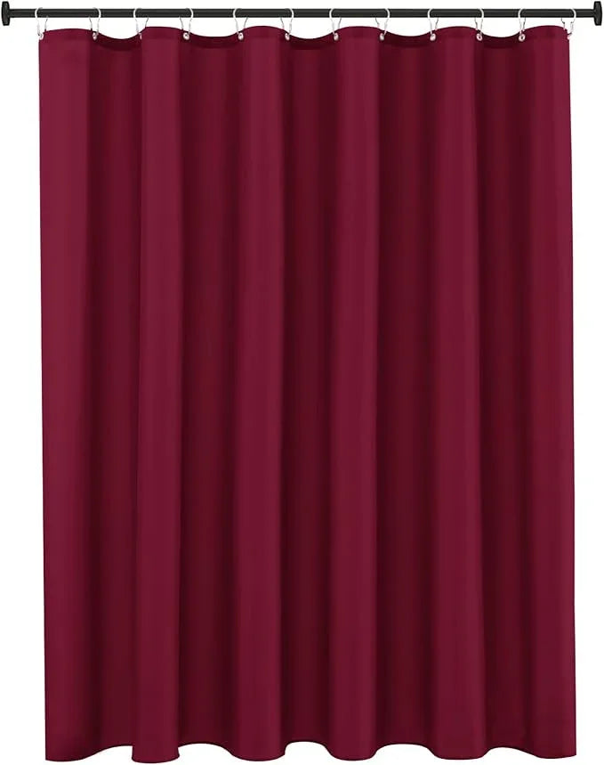 Biscaynebay Extra Long Fabric Shower Curtain Liners 72" Width by 84" Length, Burgundy Water Resistant Bathroom Curtains Rust Resistant Grommets Top Weighted Bottom Machine Washable - ModernBath