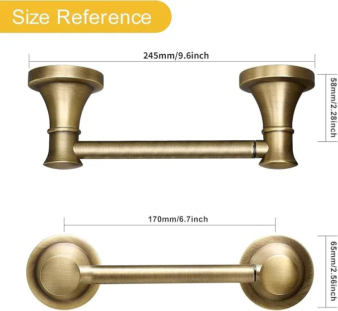 BESy Wall Mounted Toilet Paper Roll Holder Rustproof Tissue Paper Holder Bathroom Flexible Pivoting Handle Toilet Tissue Roll Holder, Antique Brass, Stainless Steel - ModernBath