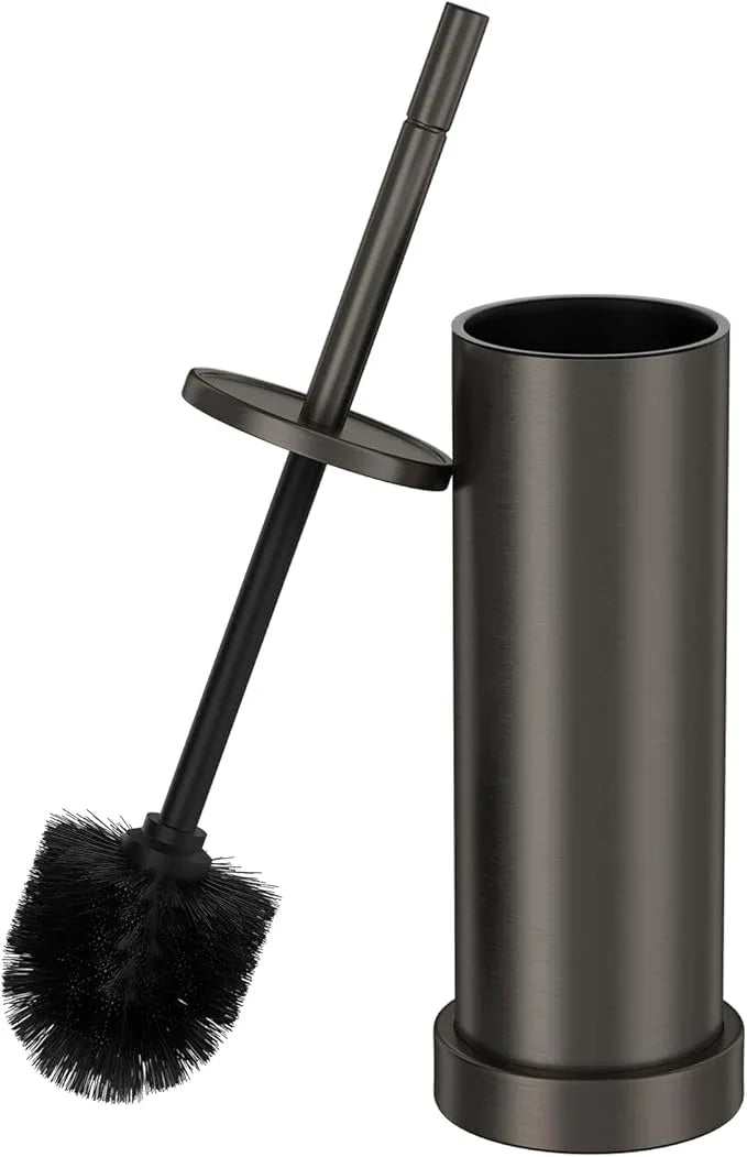 Toilet Brush and Holder Set: 304 Stainless Steel Heavy Duty Toilet Bowl Brush and Holder with Removable Inner Bowl and Splash Protection, Long Handle Bathroom Cleaning Tool - ModernBath