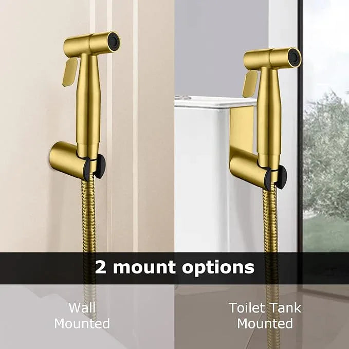 LOSCHEN Bidet Sprayer kit for Toilet,Hand Held Sprayer Shattaf Toilet Attachment Stainless Steel for Pet Bath/Personal Hygiene/Bathroom,Easy to Install with T-Adapter（Gold） - ModernBath