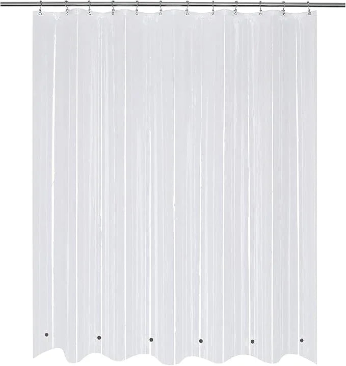 Mrs Awesome 72x68 Shorter Shower Curtain Liner with 6 Magnets Clear PEVA Waterproof Plastic Shower Curtain 72 x 68 inches, Clear - ModernBath