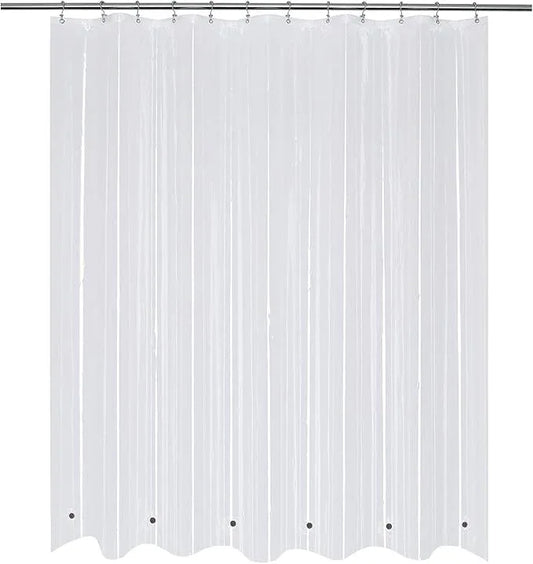 Mrs Awesome 72x68 Shorter Shower Curtain Liner with 6 Magnets Clear PEVA Waterproof Plastic Shower Curtain 72 x 68 inches, Clear - ModernBath