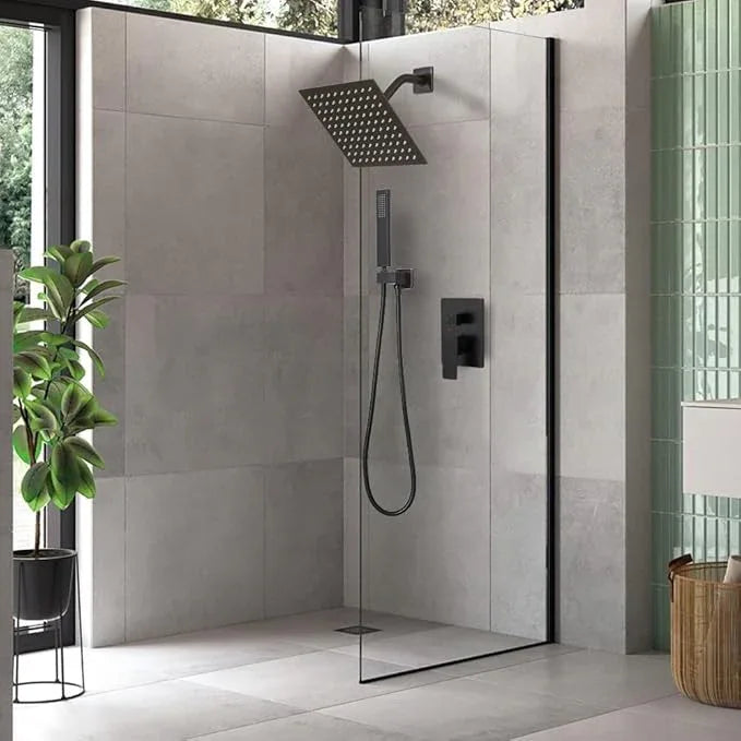 annazom Oil Rubbed Bronze rain Shower Faucet Set Shower System 8 Inches Square Shower Head with Handheld, Waterfall Showerhead, All Metal Shower Faucet Trim Repair Kits (Contain Shower Valve) - ModernBath