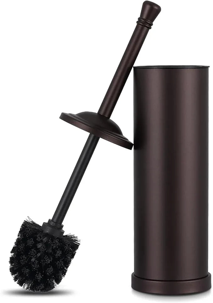 Bronze Toilet Brush and Holder Set,304 Stainless Steel Toilet Bowl Brush and Holder for Bathroom,Heavy Duty Toilet Brush,Durable Scrubbing Bristles,Splash Resistant,Long Hanlde - ModernBath
