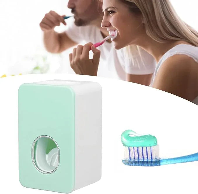 Automatic Toothpaste Dispenser Wall Mount Bathroom Accessories ABS with Super Glutinous Suction Pad for Kids Family(Green) - ModernBath