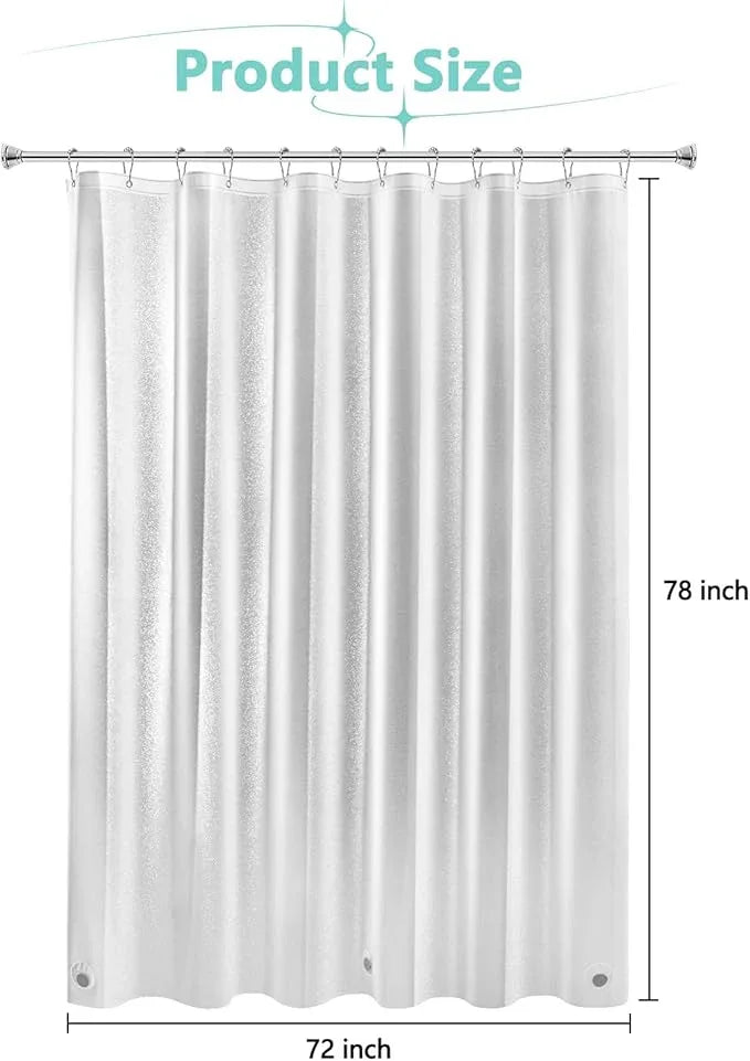 Seenus Dreamy Pink Glitter PEVA Shower Curtain Extra Long 78 Length, Waterproof Plastic Sparkle Shower Curtain Liner with 3 Large Magnets, 72x78 Inch Shimmery Rose Pink Bathroom Shower Curtain - ModernBath