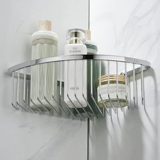 Segistan Corner Shower Caddy Organizer, SUS304 Stainless Steel Heavy Duty Rust-Proof Shelf Organizer, Wall Mounted Storage Rack for Bathroom, Brushed Chrome - ModernBath