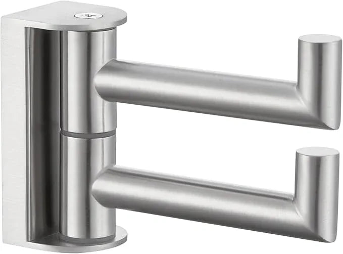 Angle Simple Swivel Towel Hook, SUS 304 Stainless Steel Hand Towel Hook for Bathroom, Foldable Robe Coat Hanger, Brushed Nickel - ModernBath