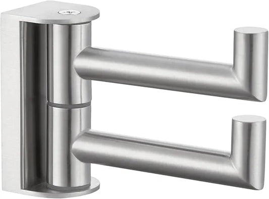 Angle Simple Swivel Towel Hook, SUS 304 Stainless Steel Hand Towel Hook for Bathroom, Foldable Robe Coat Hanger, Brushed Nickel - ModernBath
