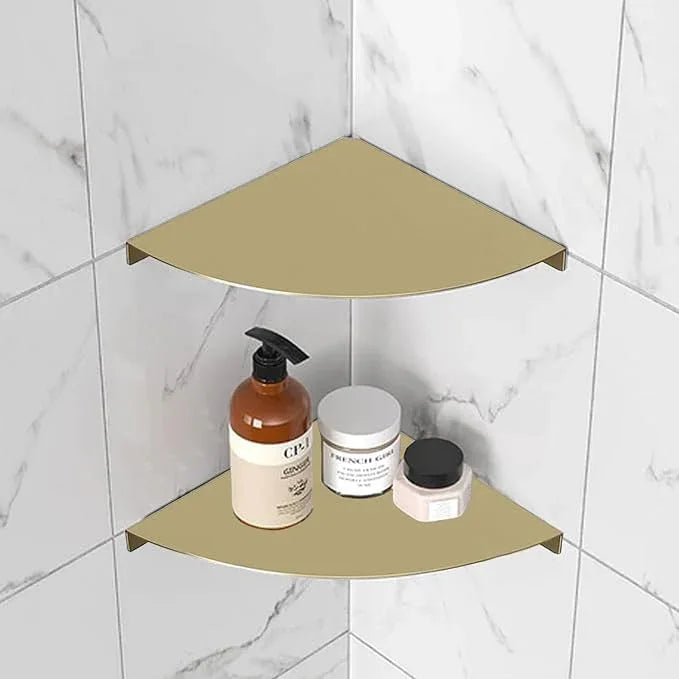 Corner Shelf 304 Stainless Steel Bathroom Shower Shelf Waterproof Wall Mounted Heavy Duty Shower Corner Shelves for Bathroom and Bedroom(Gold, 1 PC) - ModernBath