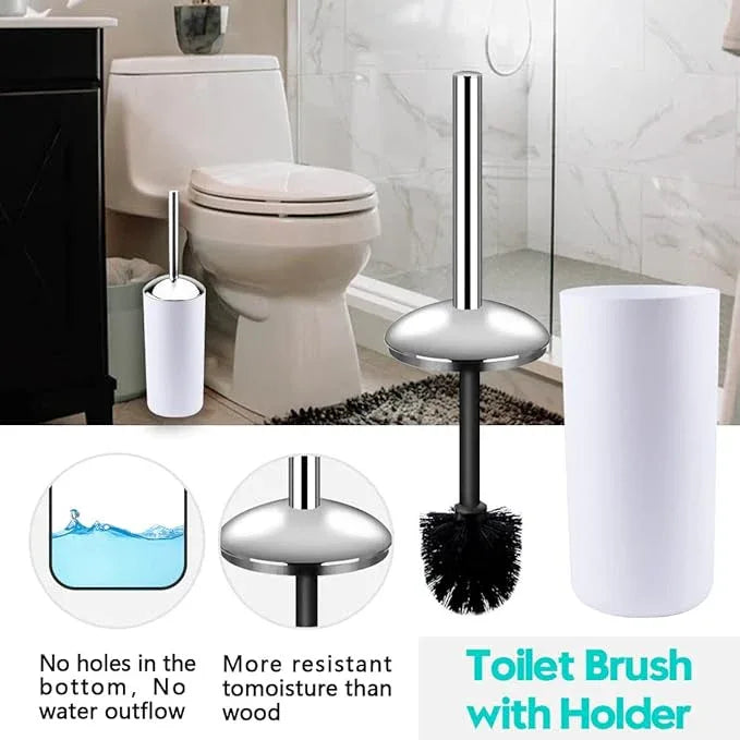 Papillon 6-Piece Bathroom Organization Set, Toothbrush Holder with Cup, Soap Dispenser & Dish, Toilet Brush, Trash Can, Tumbler Set (White) - ModernBath