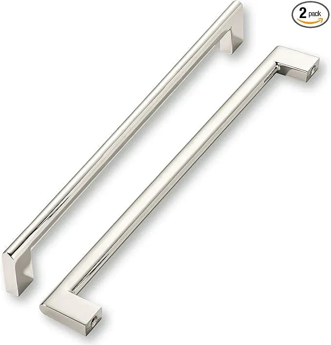 khtumeware 12 Inch Hole Center 2 Pack Polished Nickel Cabinet Pulls Heavy Duty Solid Kitchen Drawer Handle, Hardware for Bathroom, Drawer, Cabinet, Door Cabinet - ModernBath