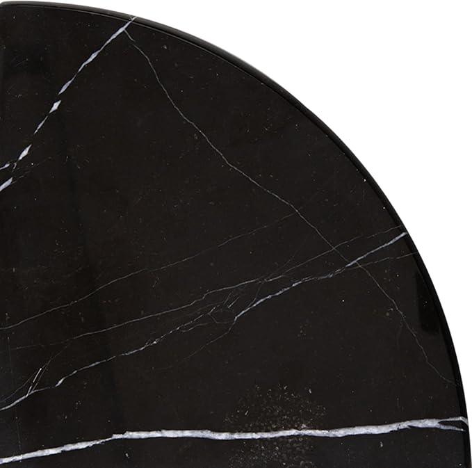 Lovdeco Marble Corner Shelf Wall Mount, Nero Marquina Black Marble Corner Shower Shelf, Polished 9" Round Edge Corner Shelves for Bathroom, Kitchen, Office, Living Room, 1 Piece - ModernBath