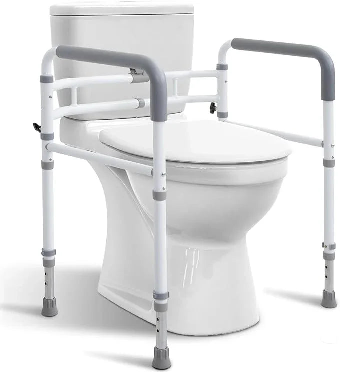 WeHwupe Toilet Rails - Toilet Safety Rail for Elderly Adults - Adjustable Bathroom Toilet Handles - Toilet Safety Frame & Rails - Toilet Grab Bars for Senior, Handicap & Disabled,Fits Most Toilets - ModernBath