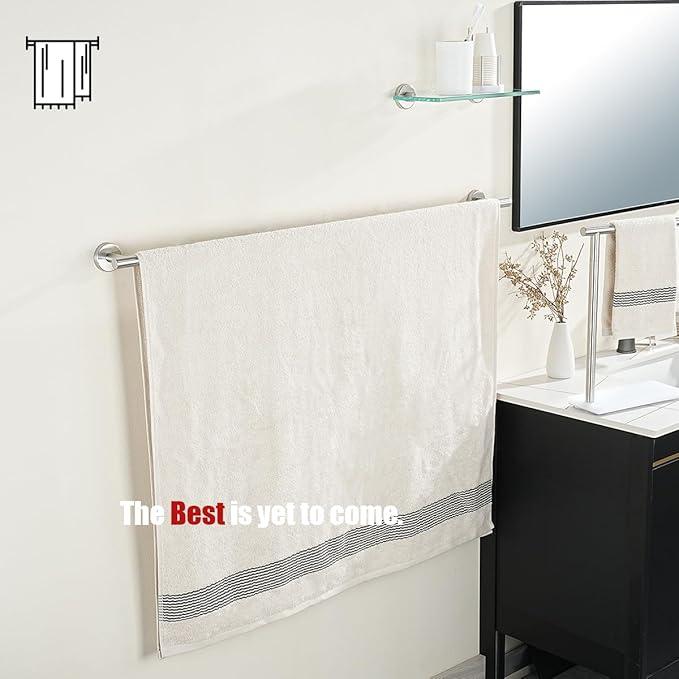 JQK Bath Towel Bar, 39 Inch 304 Stainless Steel Thicken 1mm Single Towel Rack for Bathroom, Towel Holder Brushed Finished Wall Mount, Useable Length 36 Inch, TB110L36-BN - ModernBath