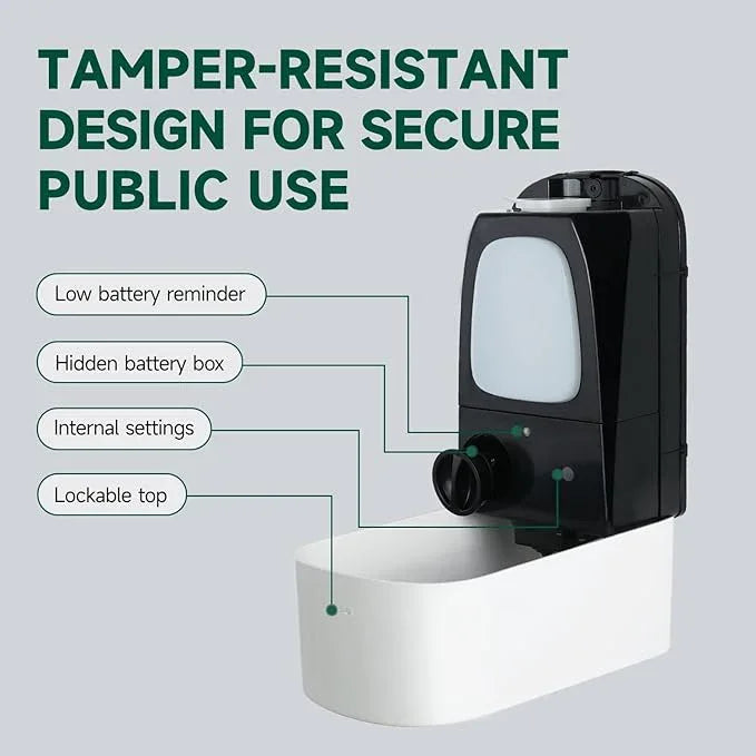 anydry Commercial Automatic Soap Dispenser Large 34oz/1000ml Capacity Wall-Mounted Touchless Liquid Dispenser for High-Traffic Restrooms, Offices, Hospitals Model AD1220S White - ModernBath