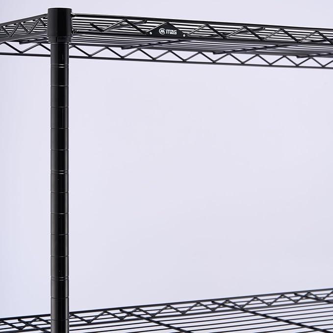 1400 lbs 4 Tier Storage Rack Metal Wire Shelving Unit, Storage Standing Household Shelf Organizer for Kitchen Pantry Closet Garage Basement Utility Room, Black 15.8" D x 45.3" W x 59.4" H - ModernBath