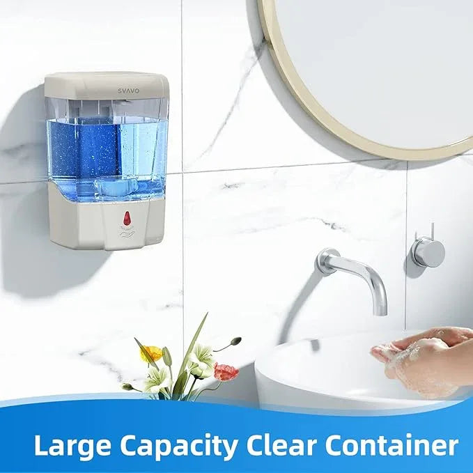 SVAVO Automatic Hand Soap Dispenser, 21 fl.oz/600ml Touchless Soap Dispenser Wall Mounted, Touch-Free Liquid soap Dispenser Sensor Soap Dispenser for Kitchen Hotel Restaurant Bathroom - ModernBath