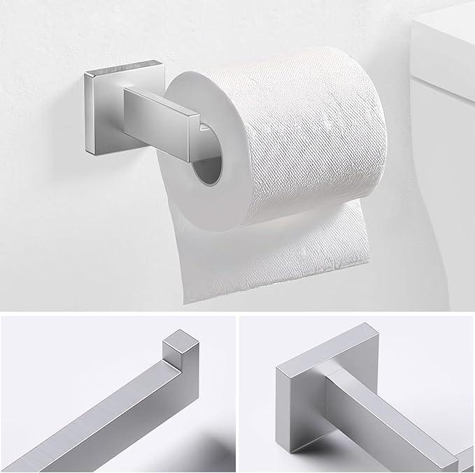JOPOFI 5 Piece Bathroom Towel Bar Set - SUS304 Stainless Steel Bath Towel Holder, 15.7 Inch Towel Racks for Bathroom Wall Mounted, Bathroom Hardware Accessories Set - Brushed Nickel - ModernBath