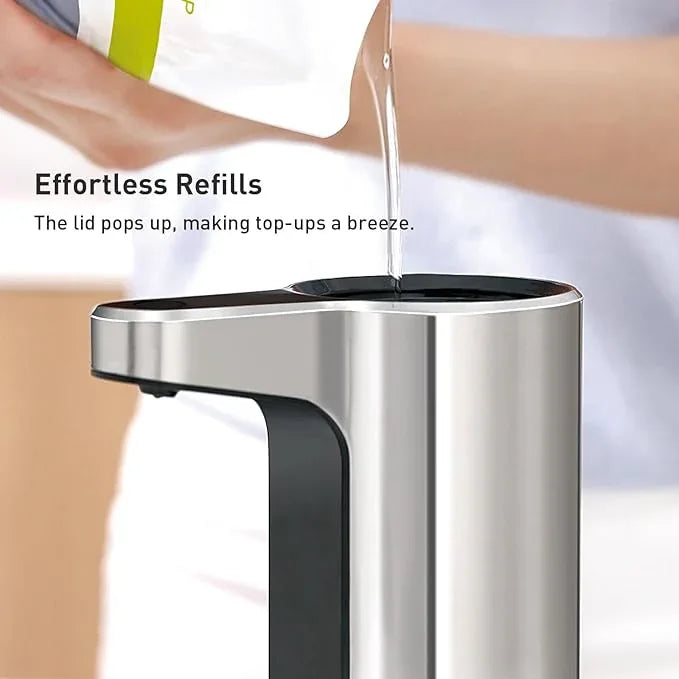 EKO Aroma Touchless Automatic Soap Dispenser for Kitchen and Bathroom, Liquid Hand Soap Dispenser, Water-Resistant and Rechargeable, 9 fl oz (Stainless) - ModernBath