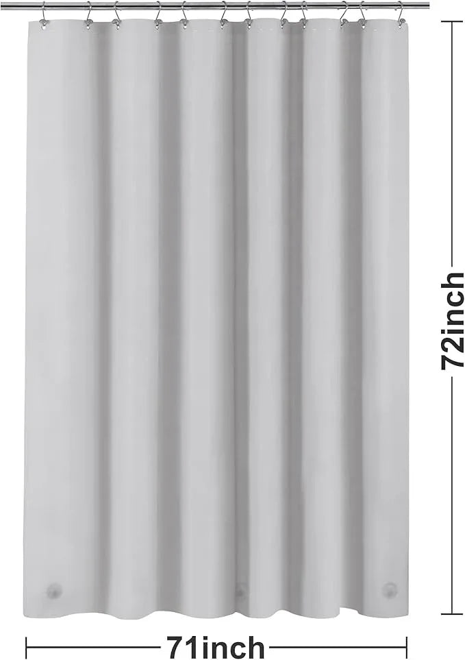 Barossa Design Shower Curtain Liner - Premium PEVA, BPA & PVC Free, No Chemical Smell, Lightweight Standard Size Shower Curtain with 3 Magnets, Metal Grommets -Silver Gray - ModernBath