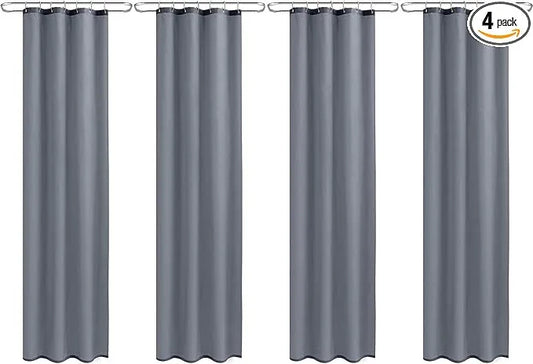 Nasitos Shower Curtain Liners 4 Pack - W36 x H72 - Washable & Water Resistant Fabric Bath Shower Liners for Narrow Stall, Stand Up Shower Stall, RV, Camper (Grey, Magnets Included) - ModernBath