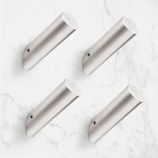 NINETREX Towel Hooks Brushed Nickel Modern Wall Hooks SUS 304 Stainless Steel Heavy Duty Hook for Bathroom Entryway Bedroom Coat Key Mudroom Garage, Wall Mounted 4 Pack - ModernBath