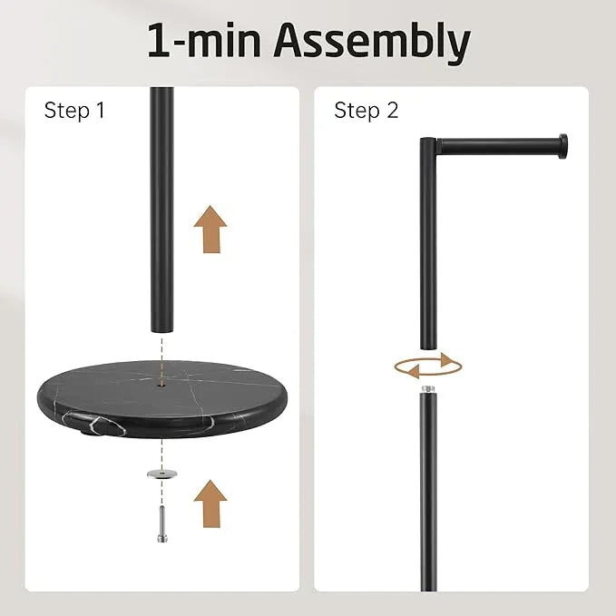 KES Toilet Paper Holder Stand with Weighted Natural Marble Base, Matte Black Free Standing Toilet Paper Holder with Reverse, 18/8 Stainless Steel Tissue Holder for Bathroom, Matte Black, BPH291A-BK - ModernBath