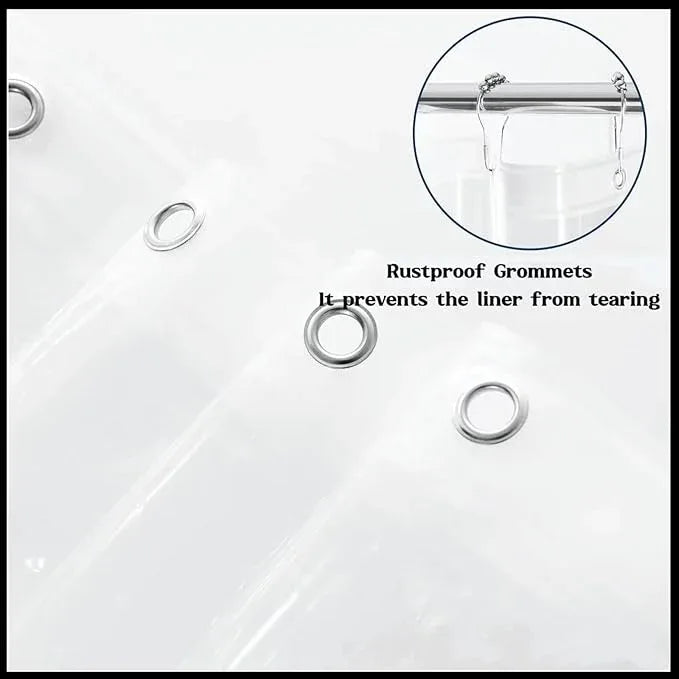 GBYcLyw Short Shower Curtain Liner 60 Inch, Clear Peva Plastic Waterproof Small Bathroom Curtain Sets with 3 Bottom Magnets and 12 Metal Hooks 60'' W x 60'' H - ModernBath