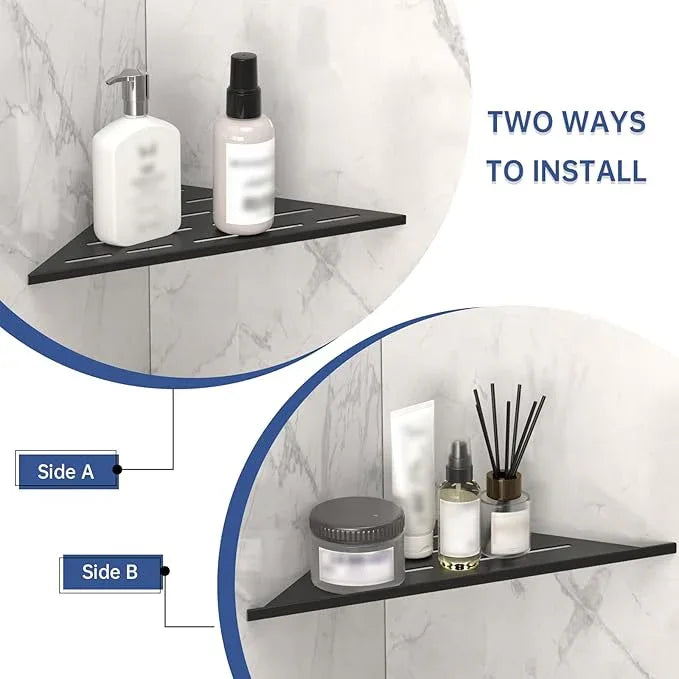 DAYONE Matte Black Corner Shower Shelf 2 Pack 10", Bathroom Corner Shower Organizer Shelf for Tiled Wall, SUS304 Stainless Steel Recessed Corner Shelves - ModernBath