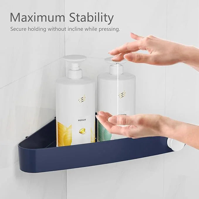 Sotfamily Shower Caddy Corner, 4 Pack Adhesive Corner Shower Shelves for Bathroom Organizers and Storage, Rust Free Plastic Rack for Bathroom Accessories & Decor, Navy - ModernBath