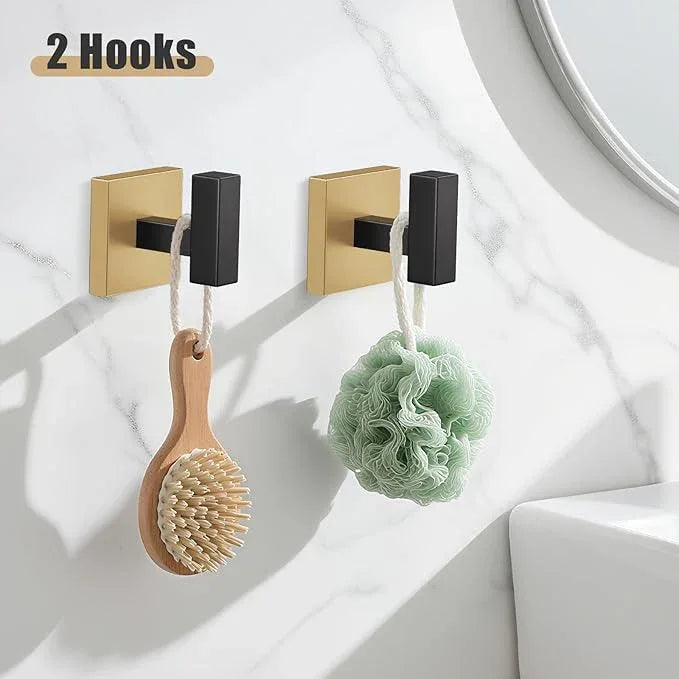 YACVCL 5-Pieces Black and Gold Bathroom Hardware Accessories Set Stainless Steel Bathroom Towel Bar Set Towel Holder Set for Bathroom,Upgraded Toilet Paper Holder with Shelf,Wall Mounted 23.6" - ModernBath