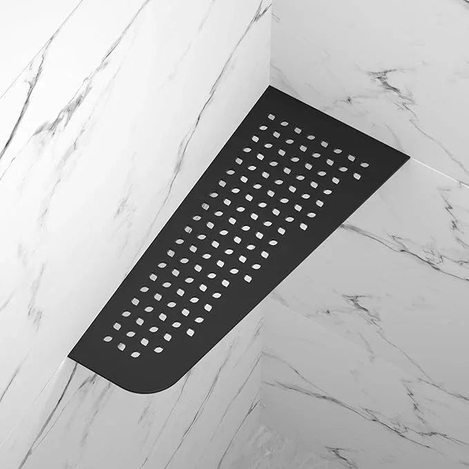 Corner Shower Shelf 12" Matte Black 304 Stainless Steel Quadrilateral Corner Shelf Heavy Duty Recessed Bathroom Black Shelf No Drilling Needed - ModernBath