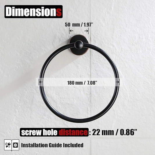 JQK Towel Ring Oil Rubbed Bronze, Stainless Steel Hand Towel Holder for Bathroom, ORB Wall Mount, TR130-ORB - ModernBath