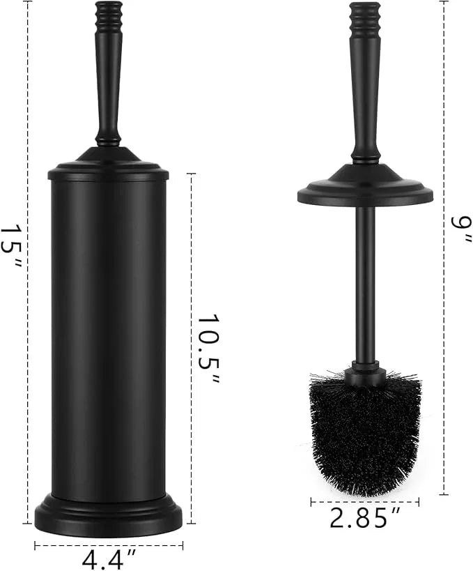 Black Toilet Brush and Holder Set, Stainless Steel Toilet Brush for Bathroom,Heavy Duty Black Toilet Bowl Brush and Holder,Deep Cleaning Modern Toilet Cleaner Brush -Space Saving, Covered Brush - ModernBath