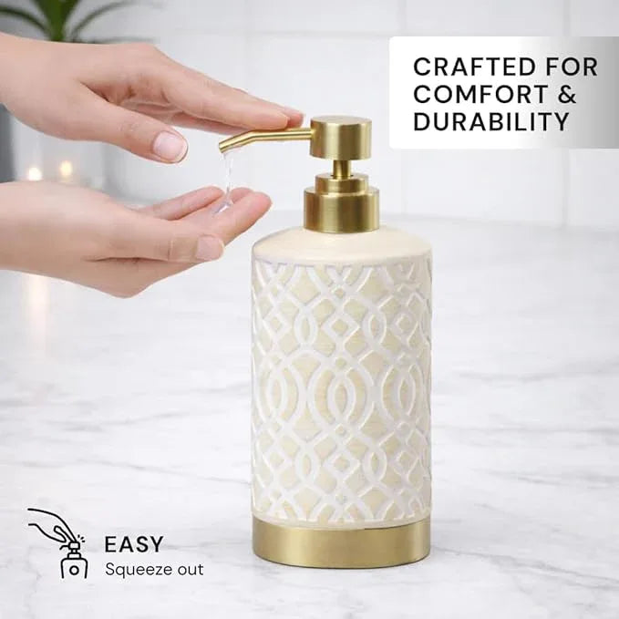 6-Piece Bathroom Accessories Set – Soap Dispenser, Toothbrush Holder, Tumbler, Soap Dish, Cotton Swab Jar & Toilet Brush – Modern Bathroom Decor Set (Solana) - ModernBath