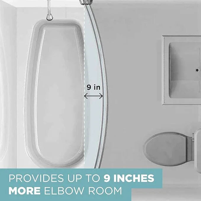 Zenna Home Rustproof Double Curved Shower Curtain Rod, No Drill Adjustable Curved Tension Shower Curtain Rod for Bathroom, Easy Install, Rounded for Extra Room, 50 to 72 Inches, Satin Nickel - ModernBath