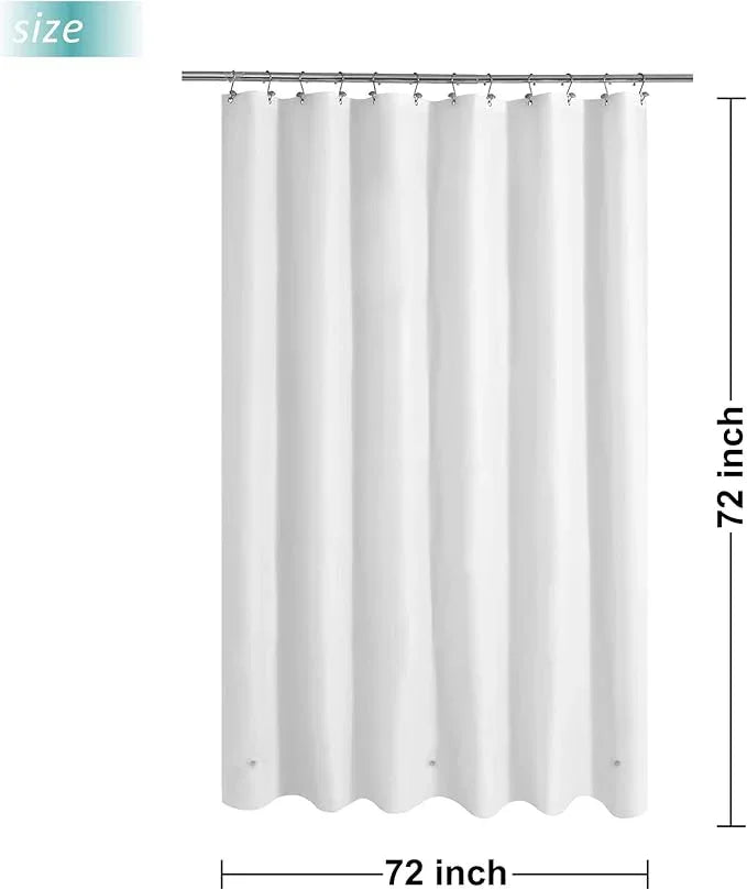 Mrs Awesome White Shower Curtain Liner with 3 Magnets, 72x72 Premium Flexible Sturdy Plastic Shower Curtain for Bathroom Lightweight & Waterproof, White - ModernBath