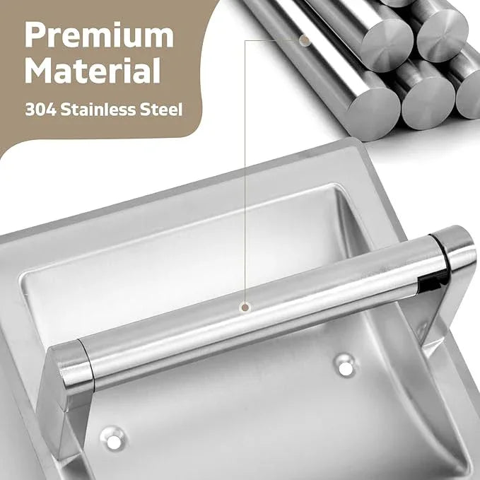 Recessed Toilet Paper Holder for Large Rolls, Pivoting Stainless Steel in Wall Toilet Paper Holder, Wall Mounted Bathroom Tissue Roll Dispenser with Modern Brushed Nickel Finish - ModernBath