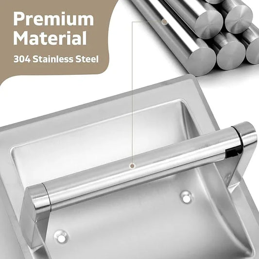 Recessed Toilet Paper Holder for Large Rolls, Pivoting Stainless Steel in Wall Toilet Paper Holder, Wall Mounted Bathroom Tissue Roll Dispenser with Modern Brushed Nickel Finish - ModernBath