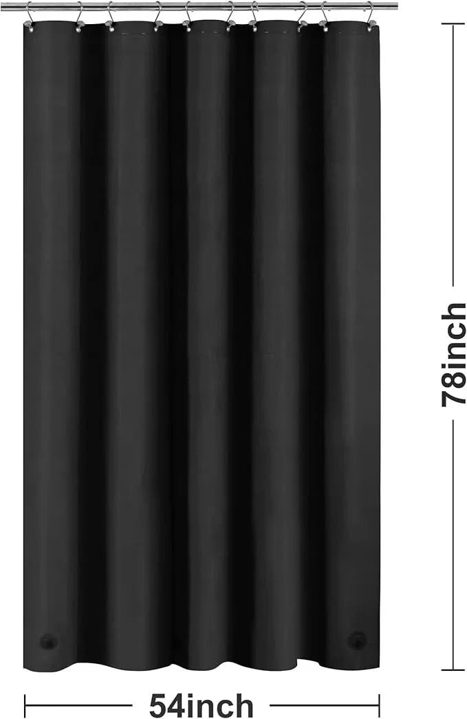 Barossa Design 54W x 78H Stall Shower Curtain Liner Black - Waterproof Lightweight PEVA Plastic Shower Liner with 3 Magnets & Metal Grommets - Black - ModernBath