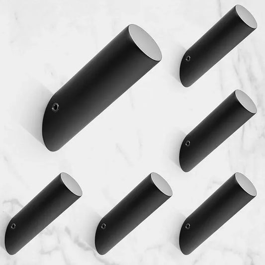 NINETREX Black Wall Hooks Matte Black Towel Hook Modern Robe Hooks SUS 304 Stainless Steel Heavy Duty Hook for Bathroom Entryway Bedroom Coat Key Mudroom Garage, Wall Mounted 6 Pack - ModernBath