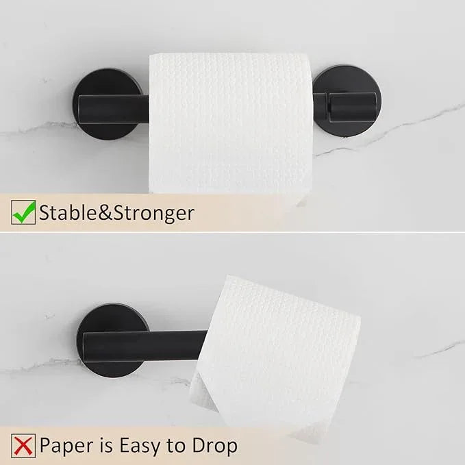 BGL Toilet Paper Holder Black Wall Mount, Bathroom Toilet Paper Holder Matte Black SUS 304 Stainless Steel, Double Post Pivoting Toilet Paper Roll Holder for Bathroom RV - ModernBath