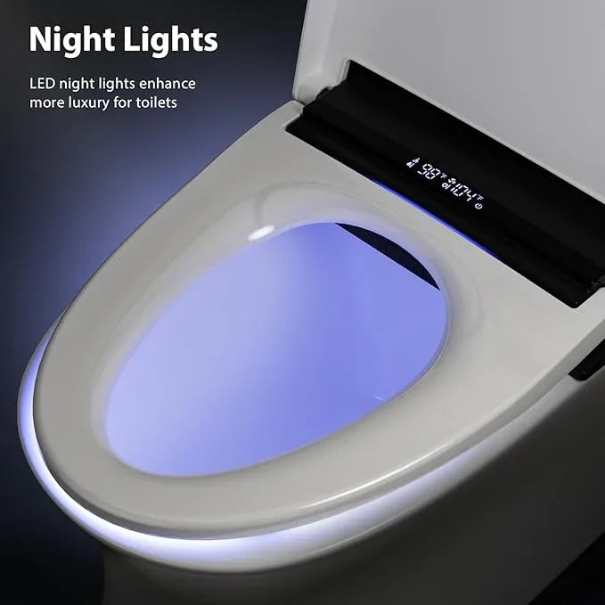 Baotree Electric Toilet Seat, Elongated Smart Heated Toilet Seat with Warm Water & Dryer, Feminine & Child Hip Wash, Wireless Remote, Self-Clean, Stainless Steel Nozzle, Adjustable Water Pressure - ModernBath