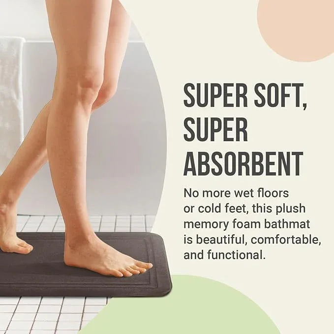 ITSOFT Memory Foam Bath Mat 59x23, Non Slip, Machine Washable, Quick Dry & Absorbent Rugs, Bath Mats for Bathroom Floor, Tub & Shower, Bathroom Rug, Chocolate Brown - ModernBath
