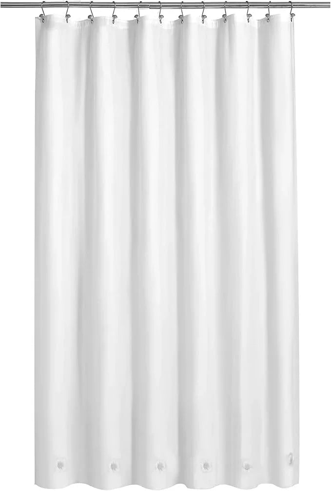 Barossa Design Long Shower Curtain Liner with 6 Magnets - 72" x 78", Waterproof PEVA Shower Liner for Bath Tub, PVC Free, Metal Grommets - White, 72x78 - ModernBath