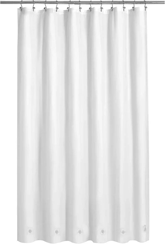Barossa Design Extra Long Shower Curtain Liner with 6 Magnets - 72" x 84" XL White Waterproof PEVA Shower Liner for Bathroom, PVC Free, Metal Grommets - White, 72x84 - ModernBath