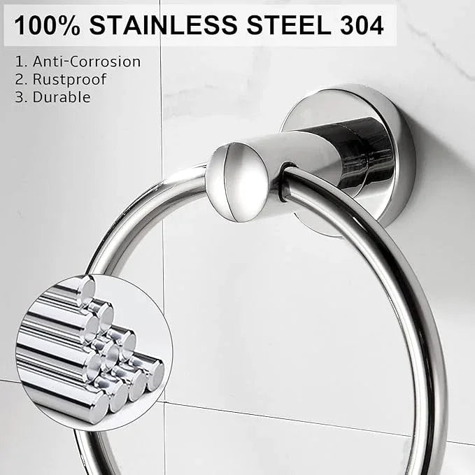BGL Towel Ring for Bathroom, 2 Pack Stainless Steel 304 Polished Chrome Plated Wall Mount Towel Holders - ModernBath